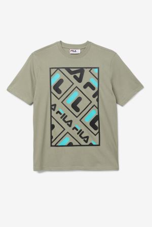 FILA Jalen Tee Shirts Black / Blue / Turquoise,Mens Clothing | CA.DSWLMC315